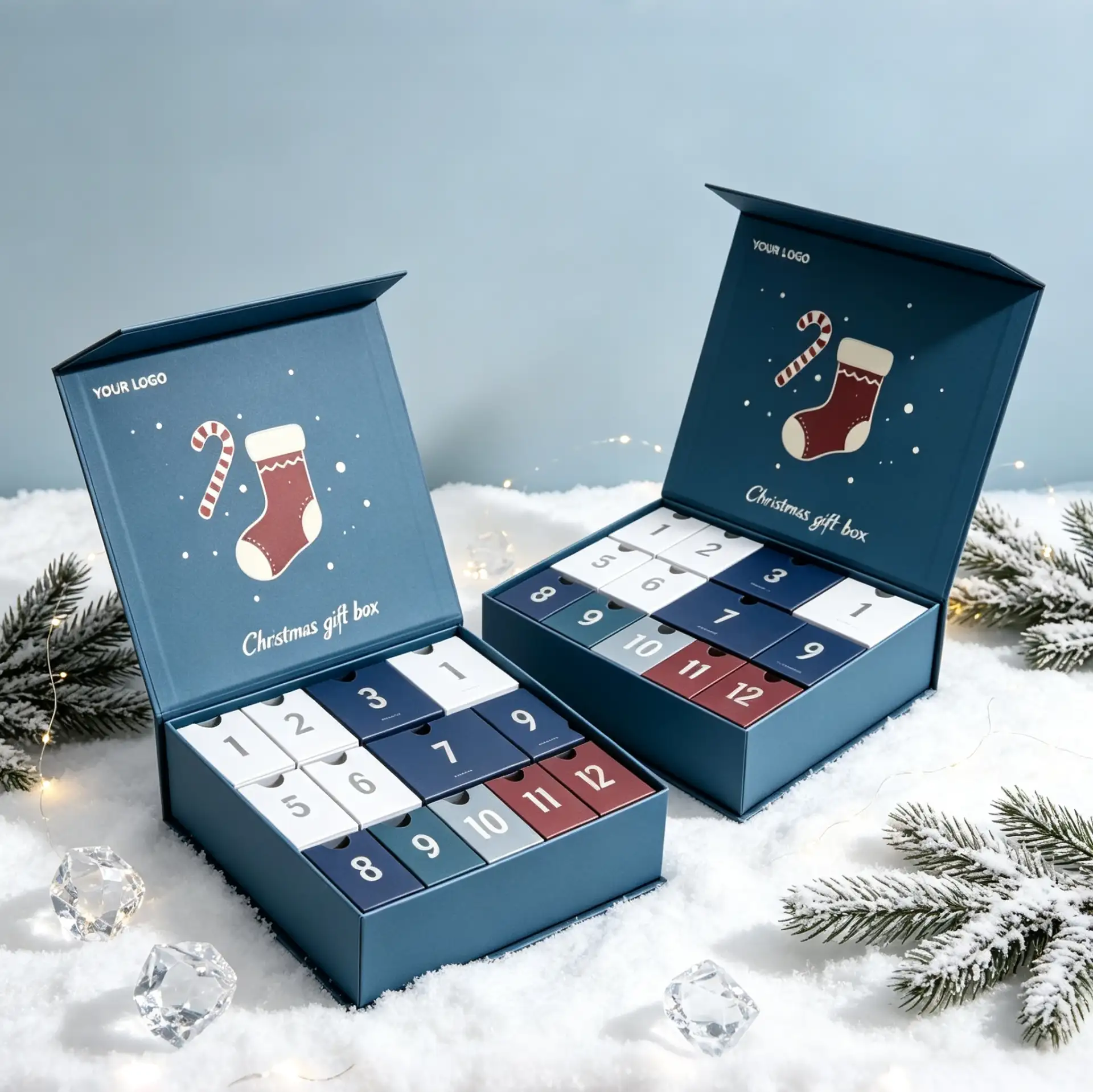 Blue Winter Wonderland Box Elegant Packaging