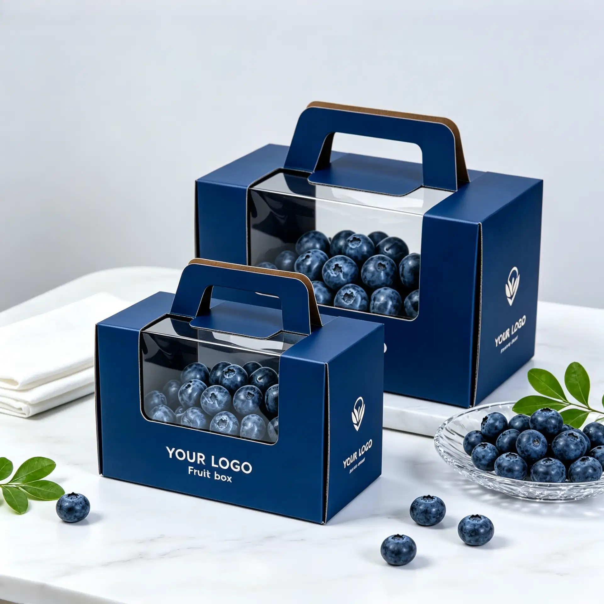 Blueberry Gift Box Windowed Fruit Carrier
