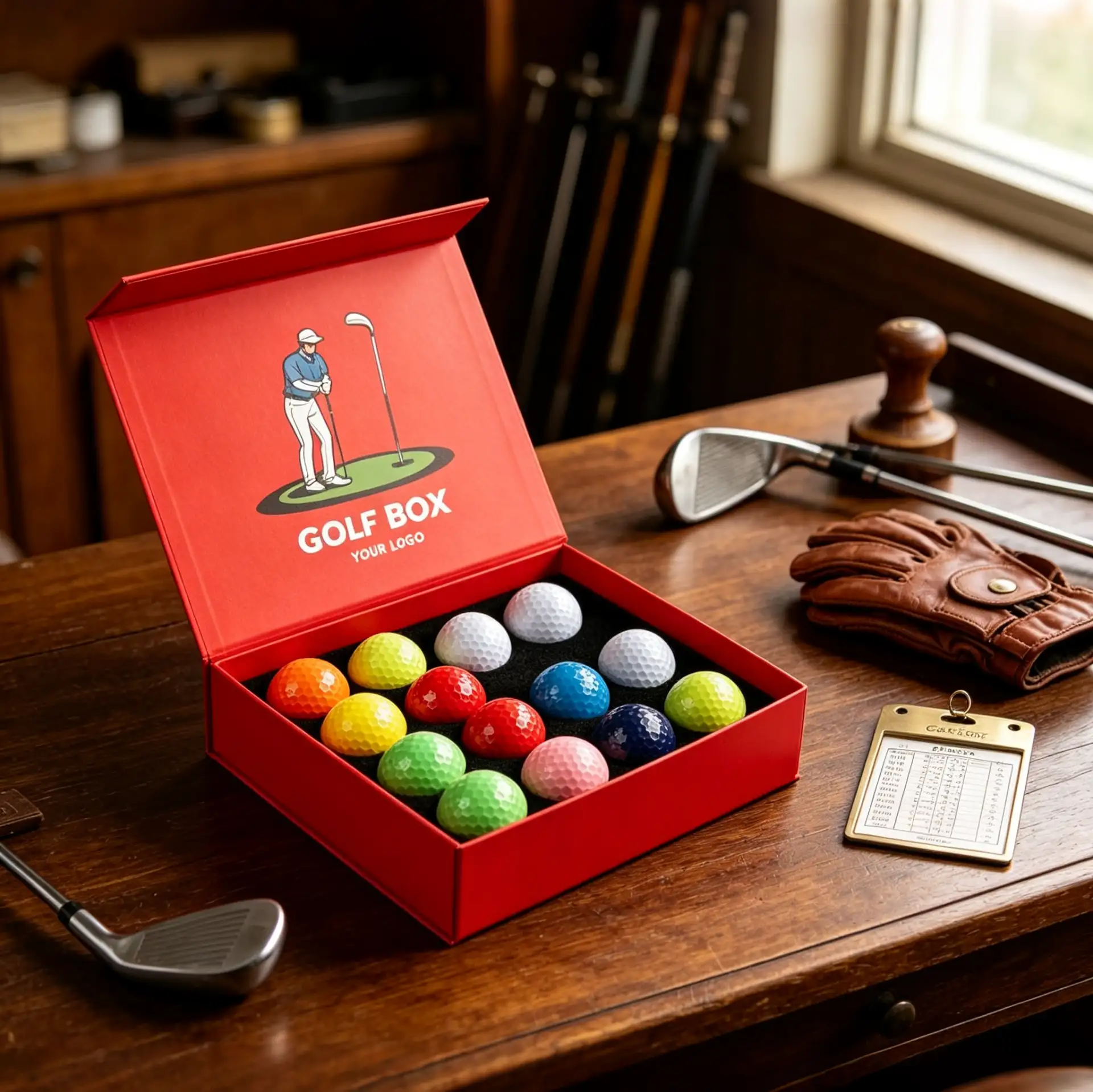 Bold Red Multi-Ball Display Box With Foam Insert