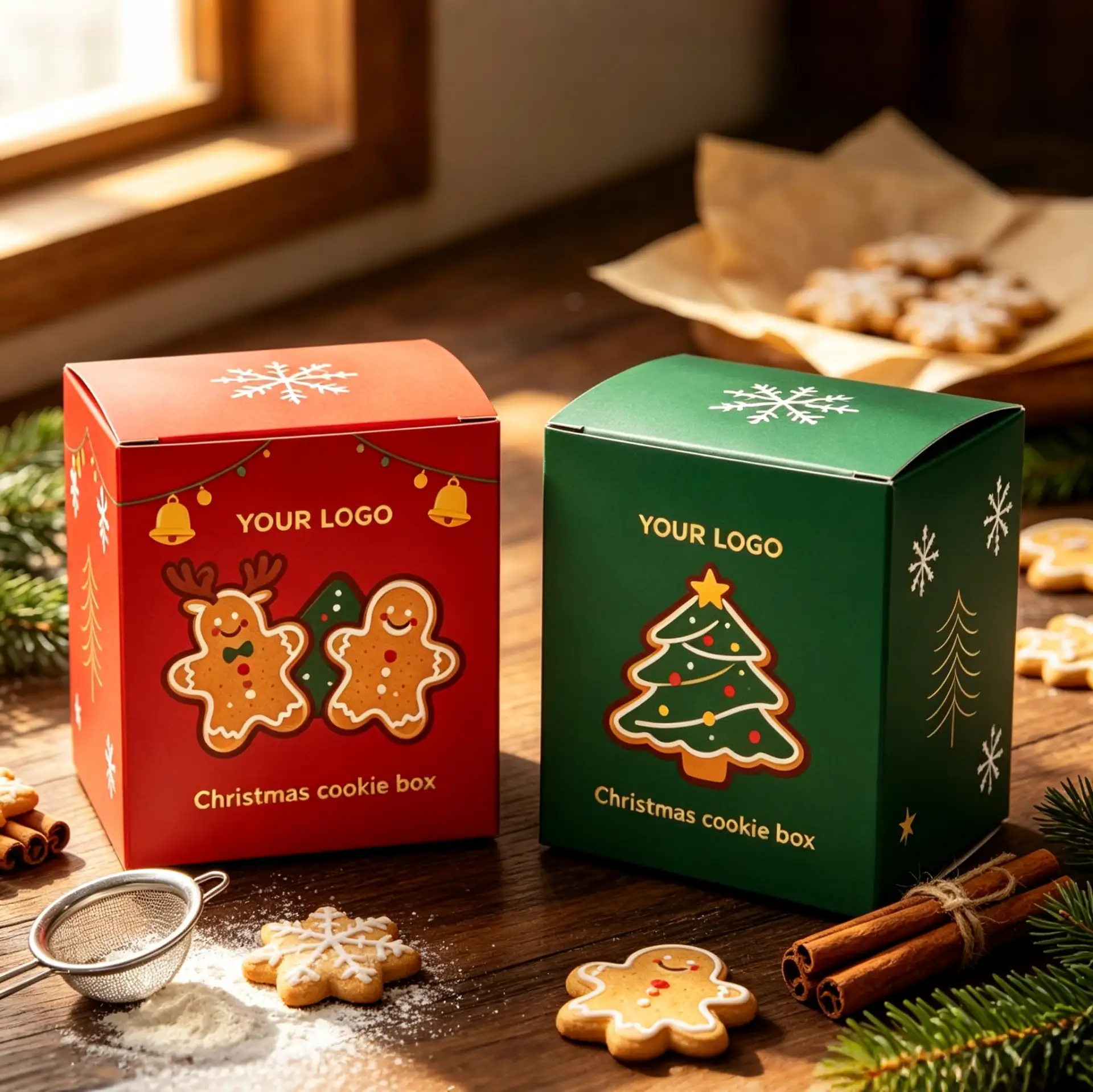 Christmas Cookie Box Festive Baked Goods Carrier