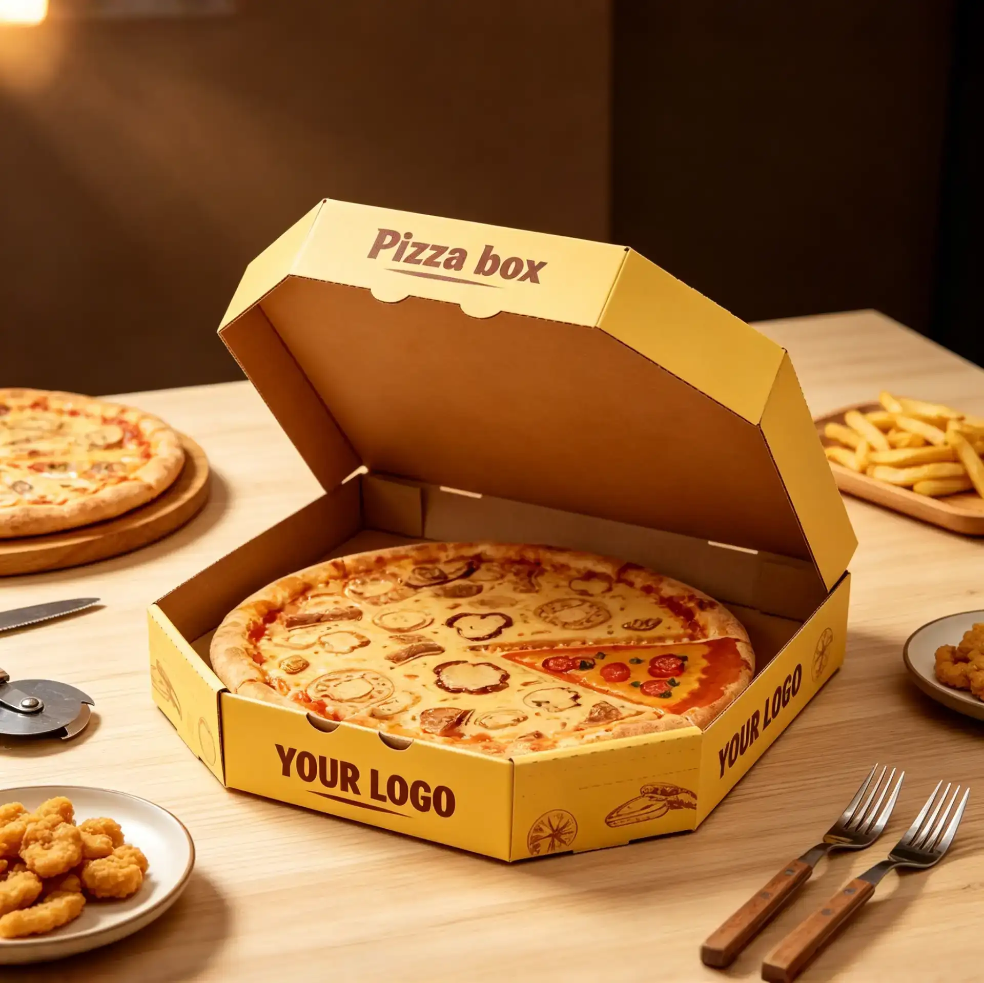 Circular Premium Pizza Packaging with Tuck Lid2