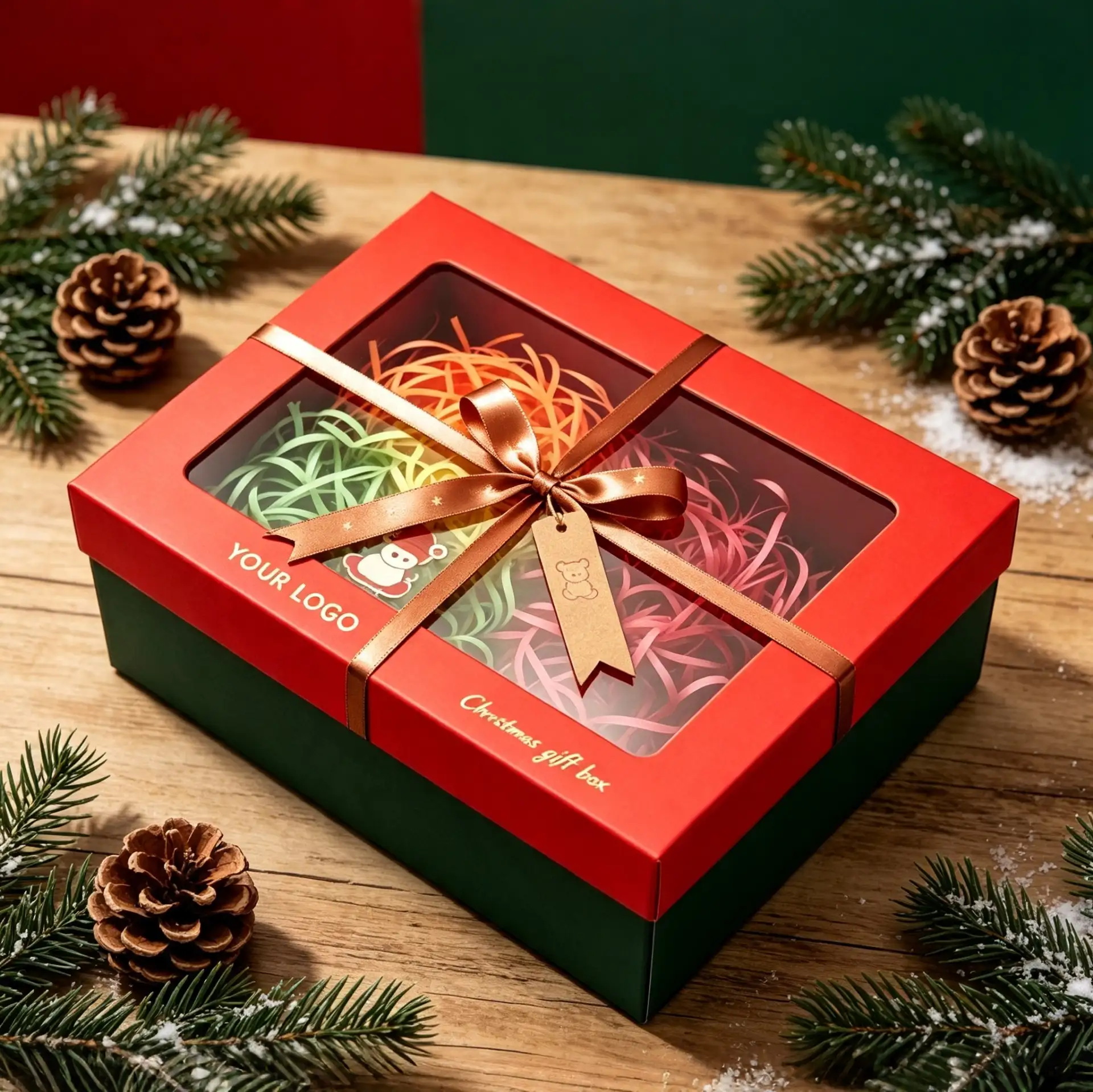 Classic Red And Green Christmas Window Box