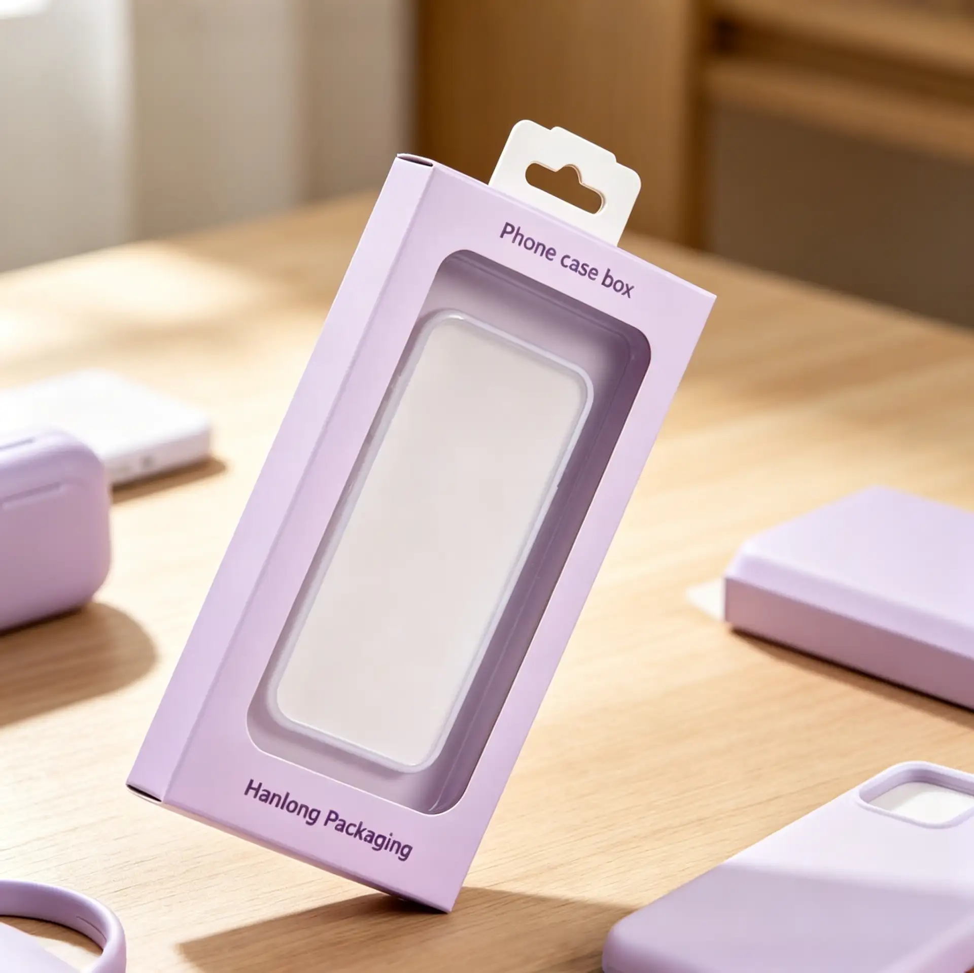 Clear Window Phone Case Packaging Box with Hang Hole