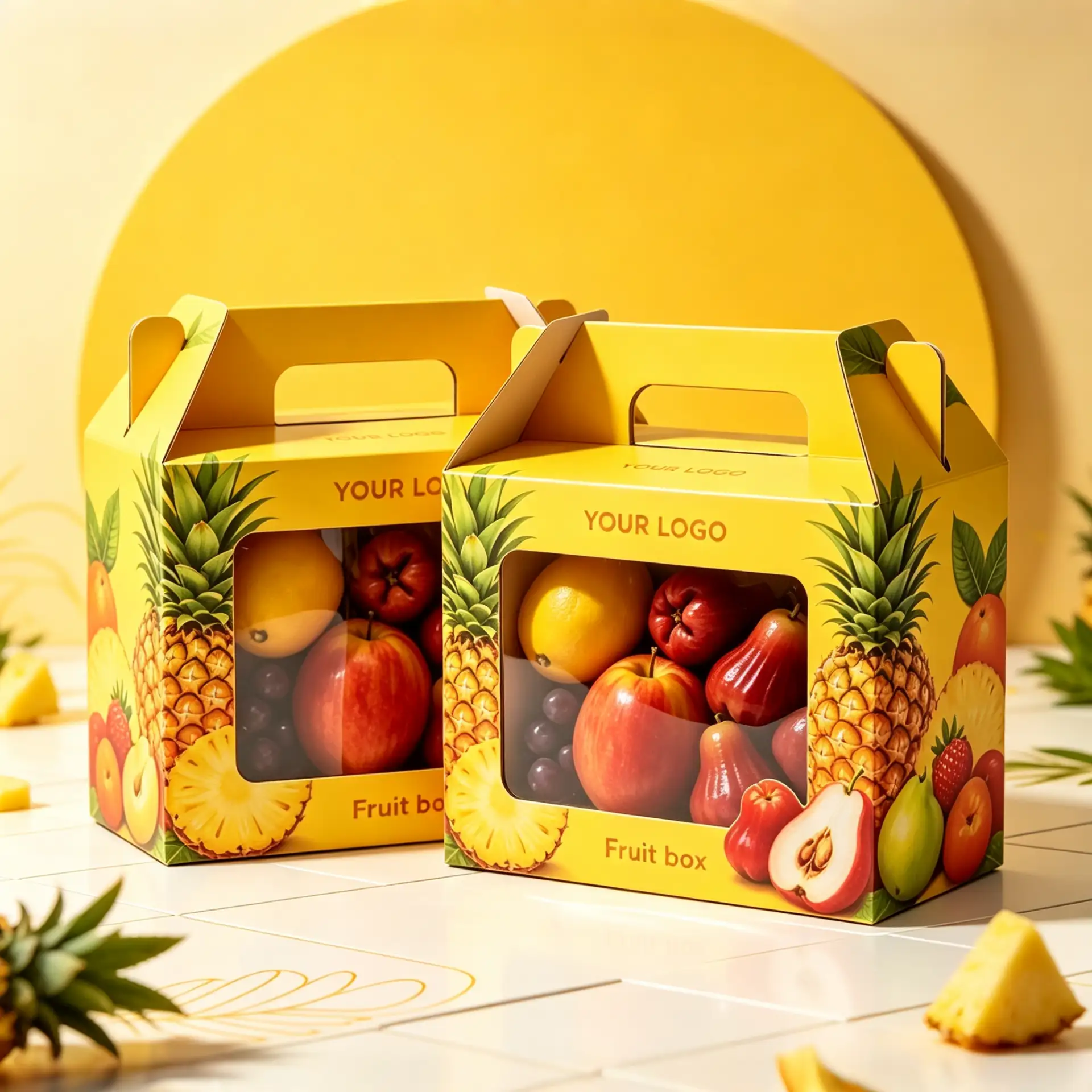 Customizable Built-in Handle Fruit Gift Box