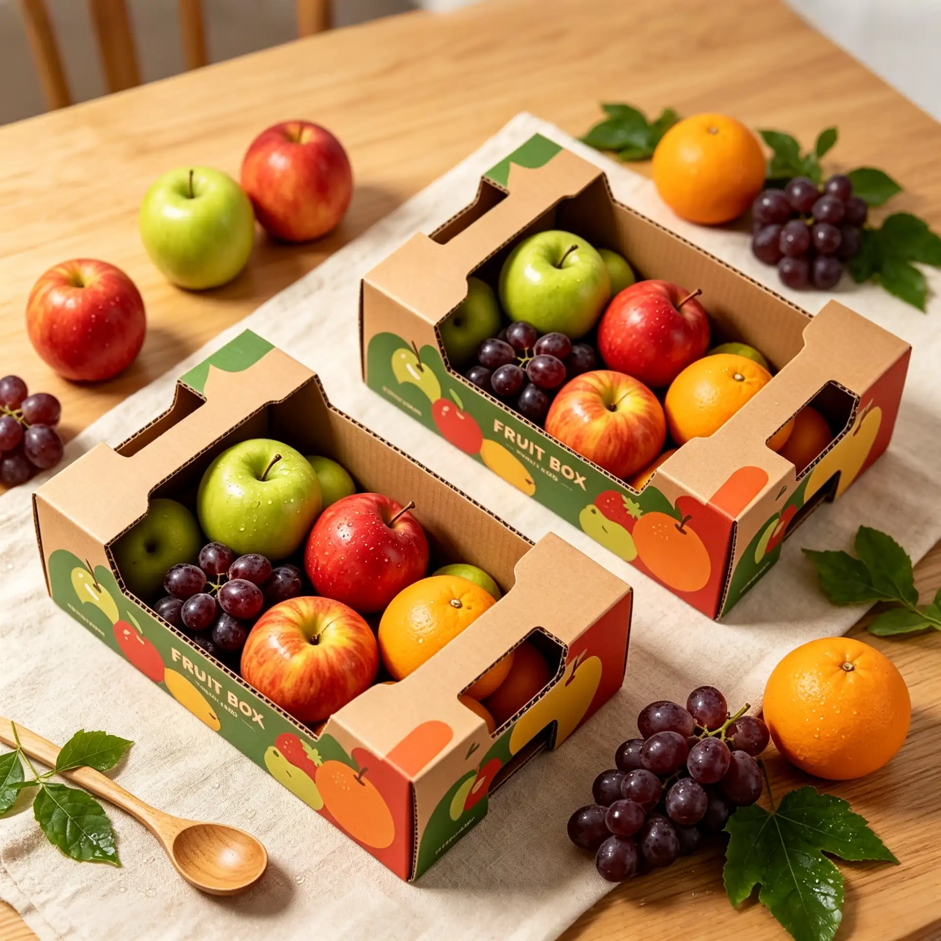 Eco-Friendly Kraft Open Top Fruit Tray