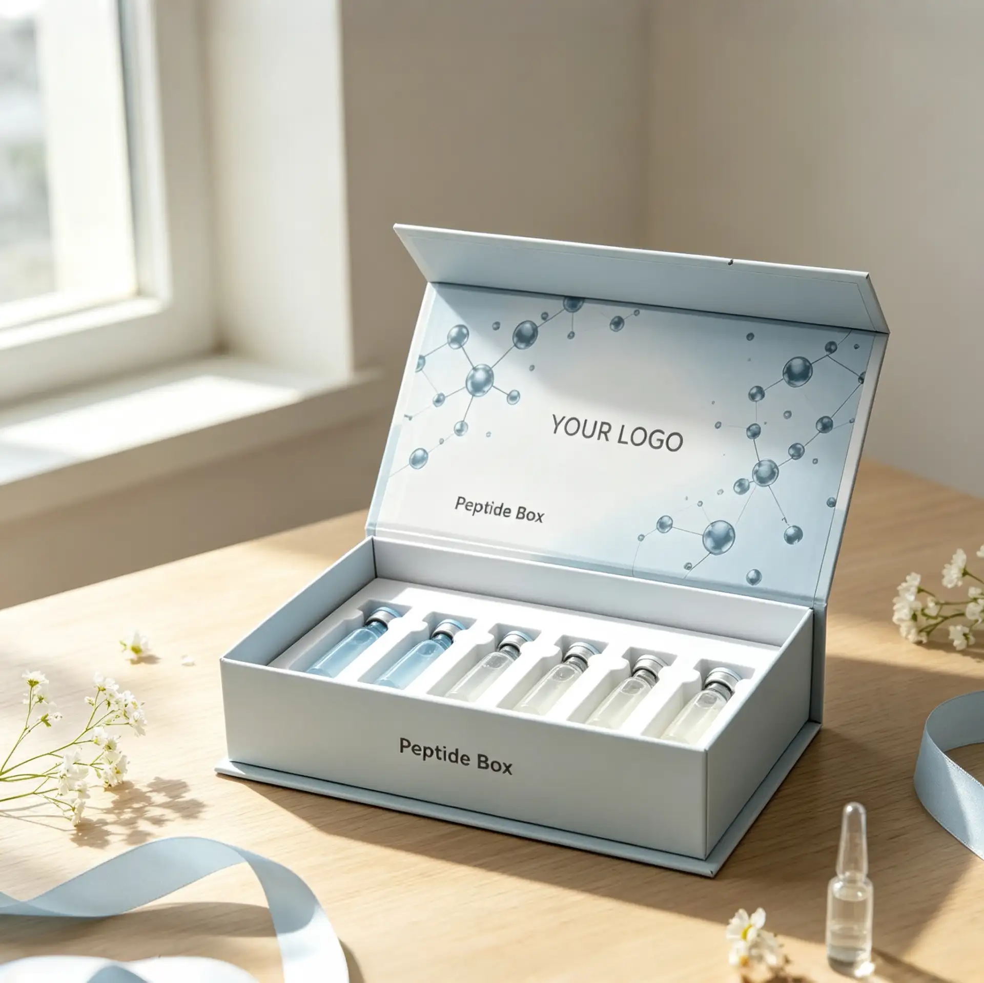Flip-top Peptide Skincare Box Packaging4