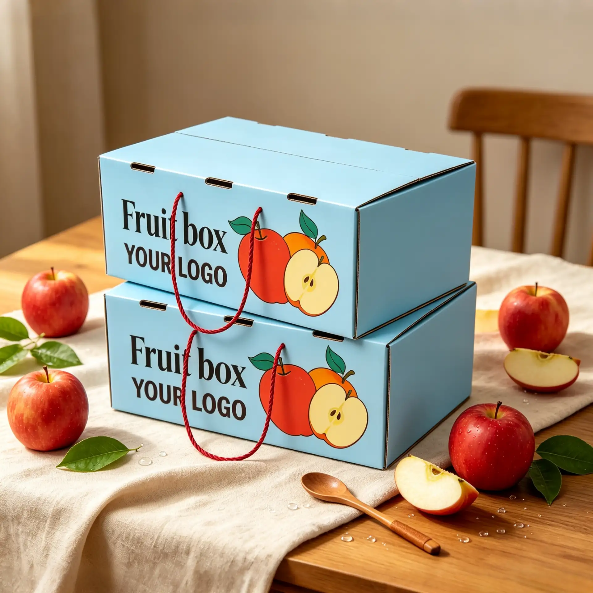 Fresh Fruit Gift Box With Rope Handle