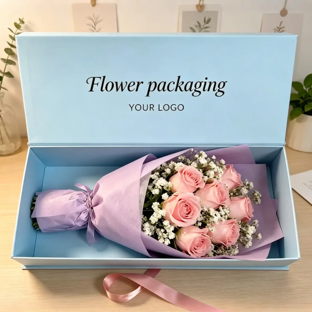 Magnetic Closure Blue Floral Gift Box