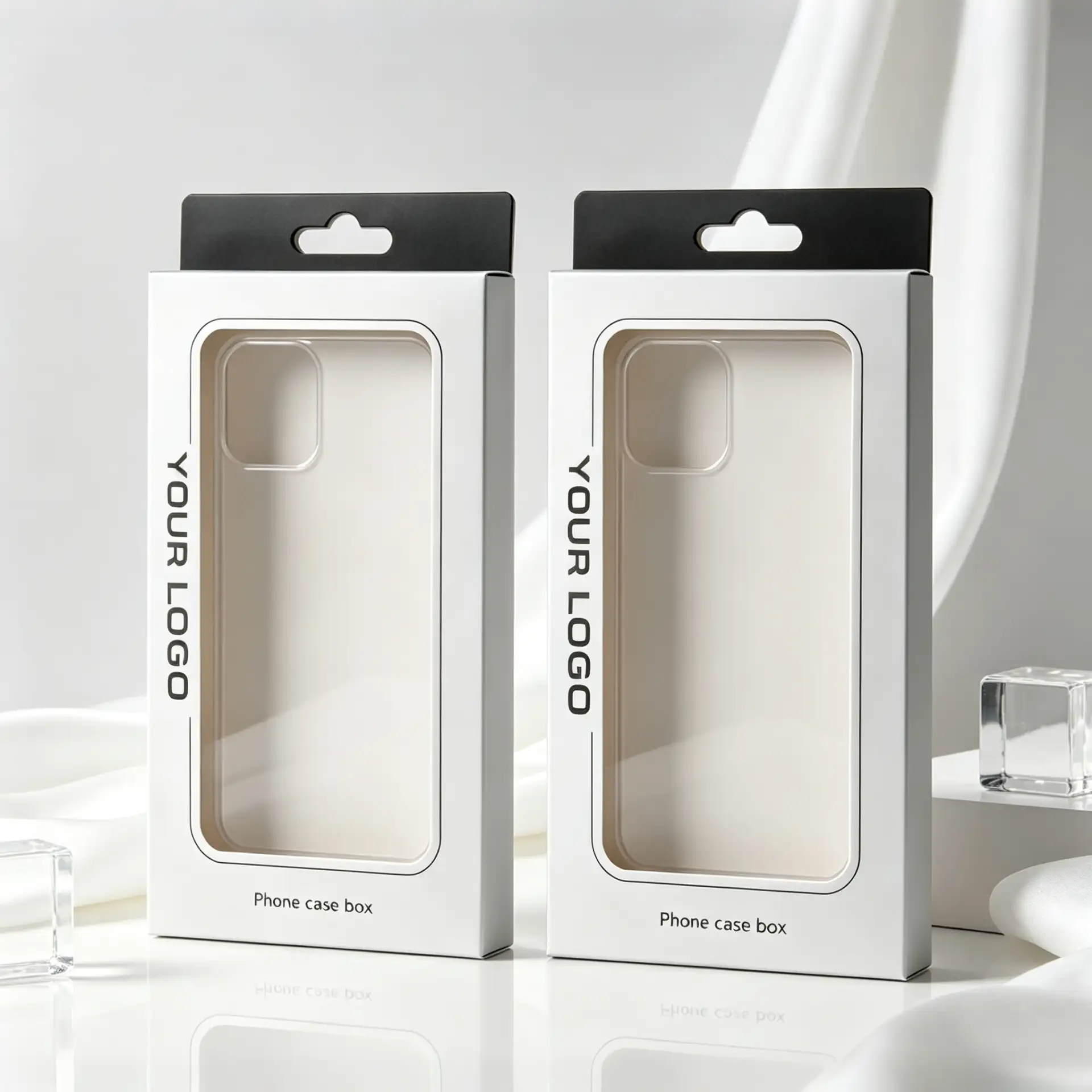 Minimalist White Windowed Phone Case Box