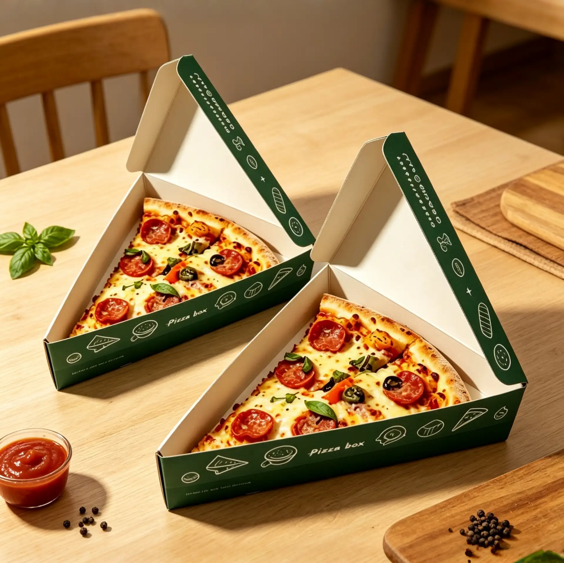 Open-Top Pizza Slice Carton