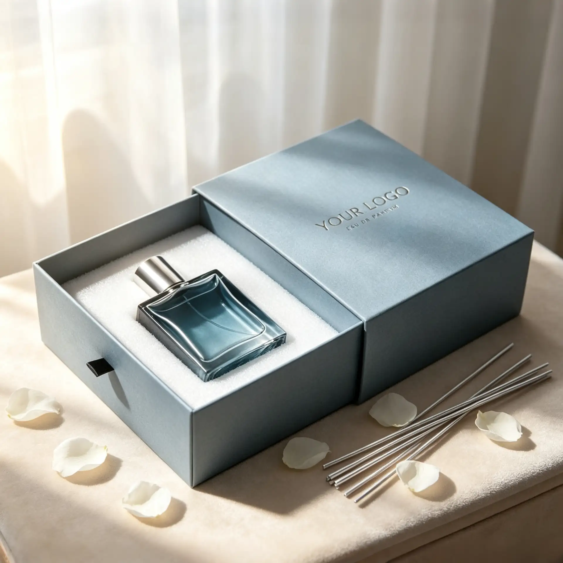 Premium Blue Grey Drawer Box with Liner