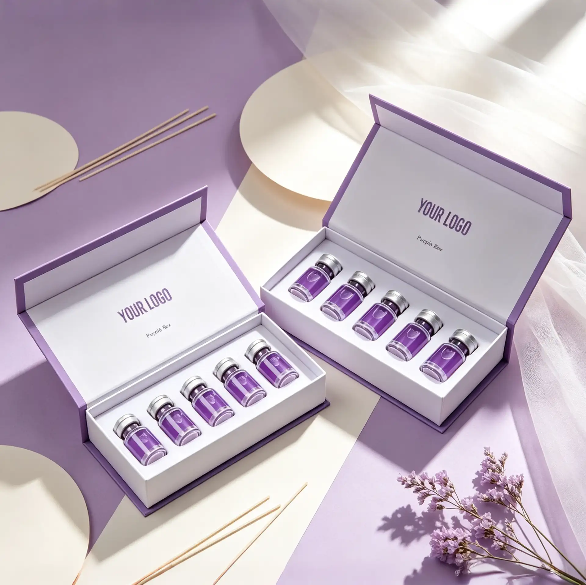 Purple Flip-top Vial Box