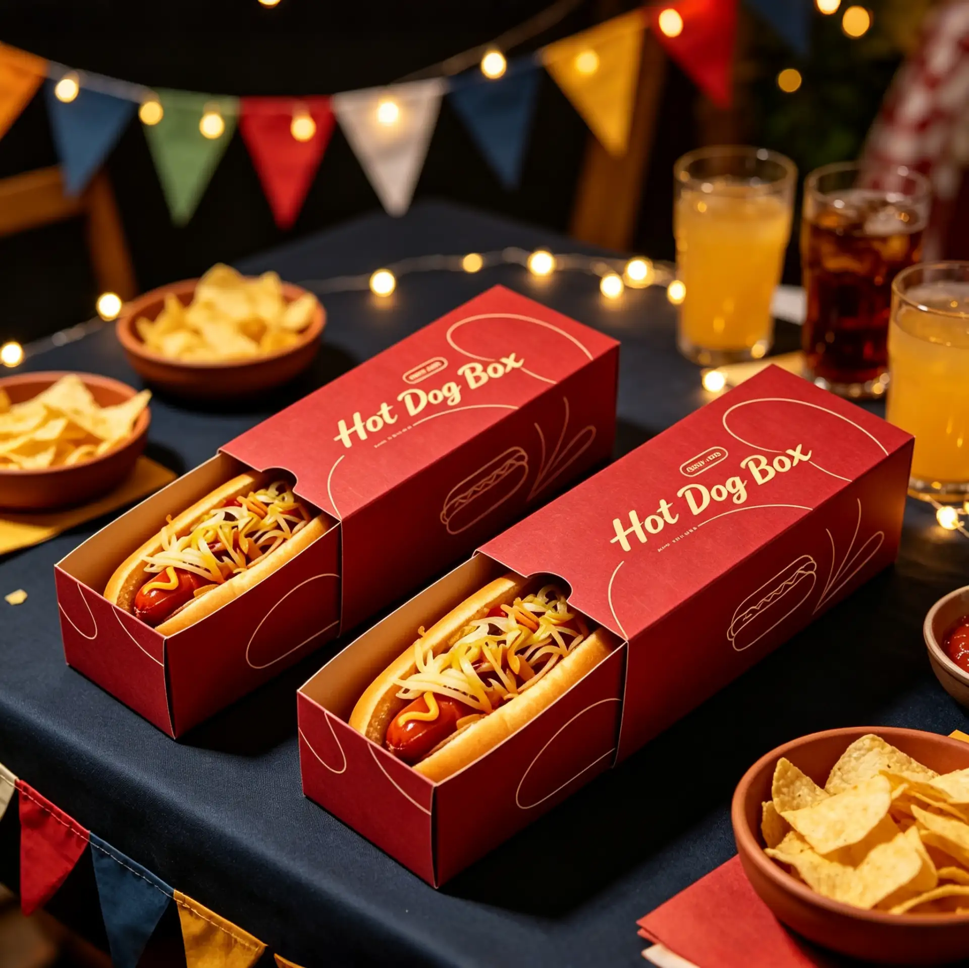 Retro Red Hot Dog Box Customizable Hot Dog Container