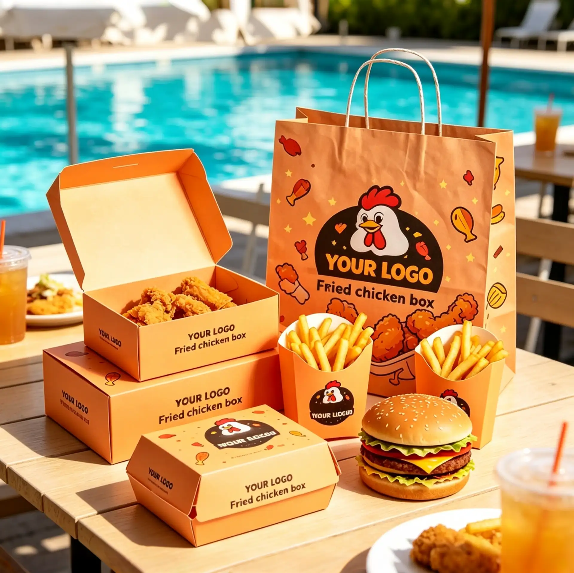 Vibrant Summer Fried Chicken Set Box