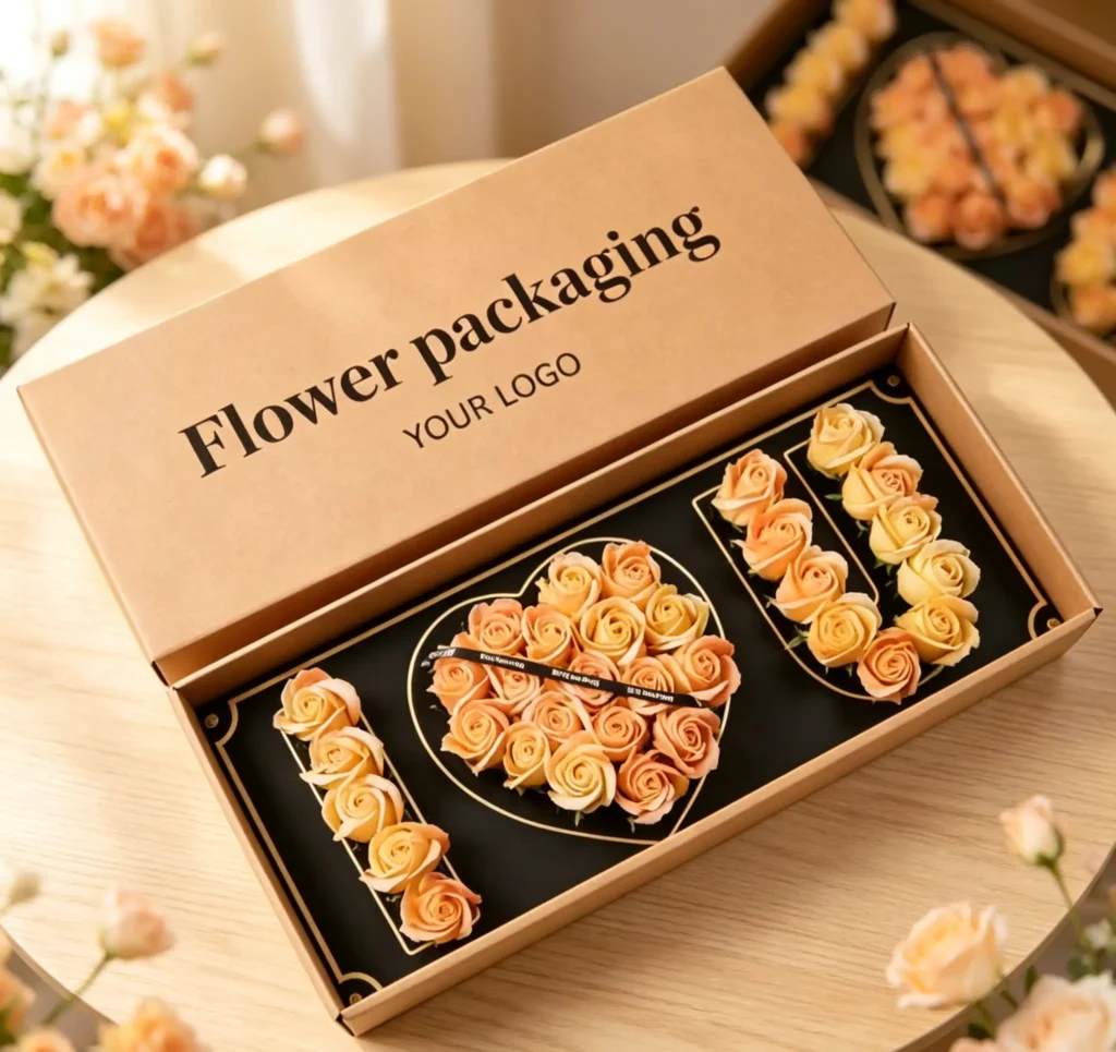 Vintage Kraft Paper Box Flower Packaging