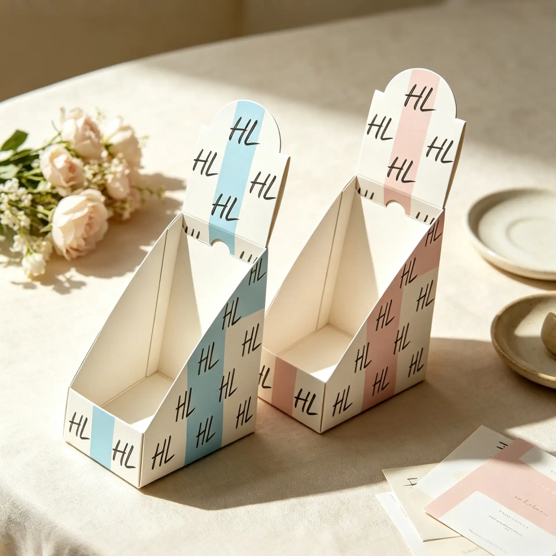 Wedding Candy Display Box Pastel Blue And Pink Design