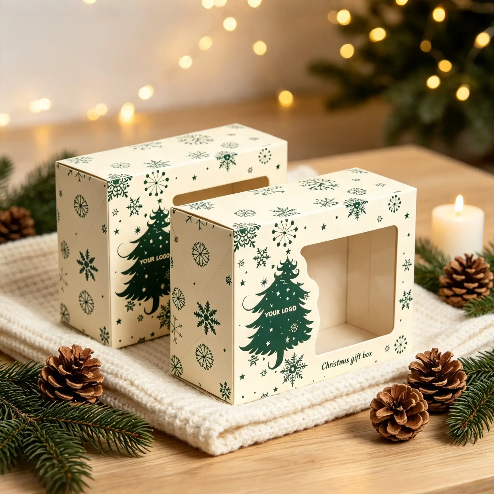 White Eco-Friendly Christmas Gift Window Box