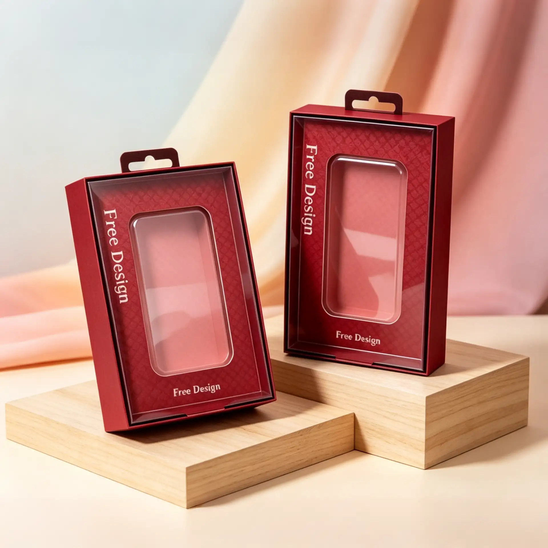 Wine Red Window Gift Box Hangable Packaging