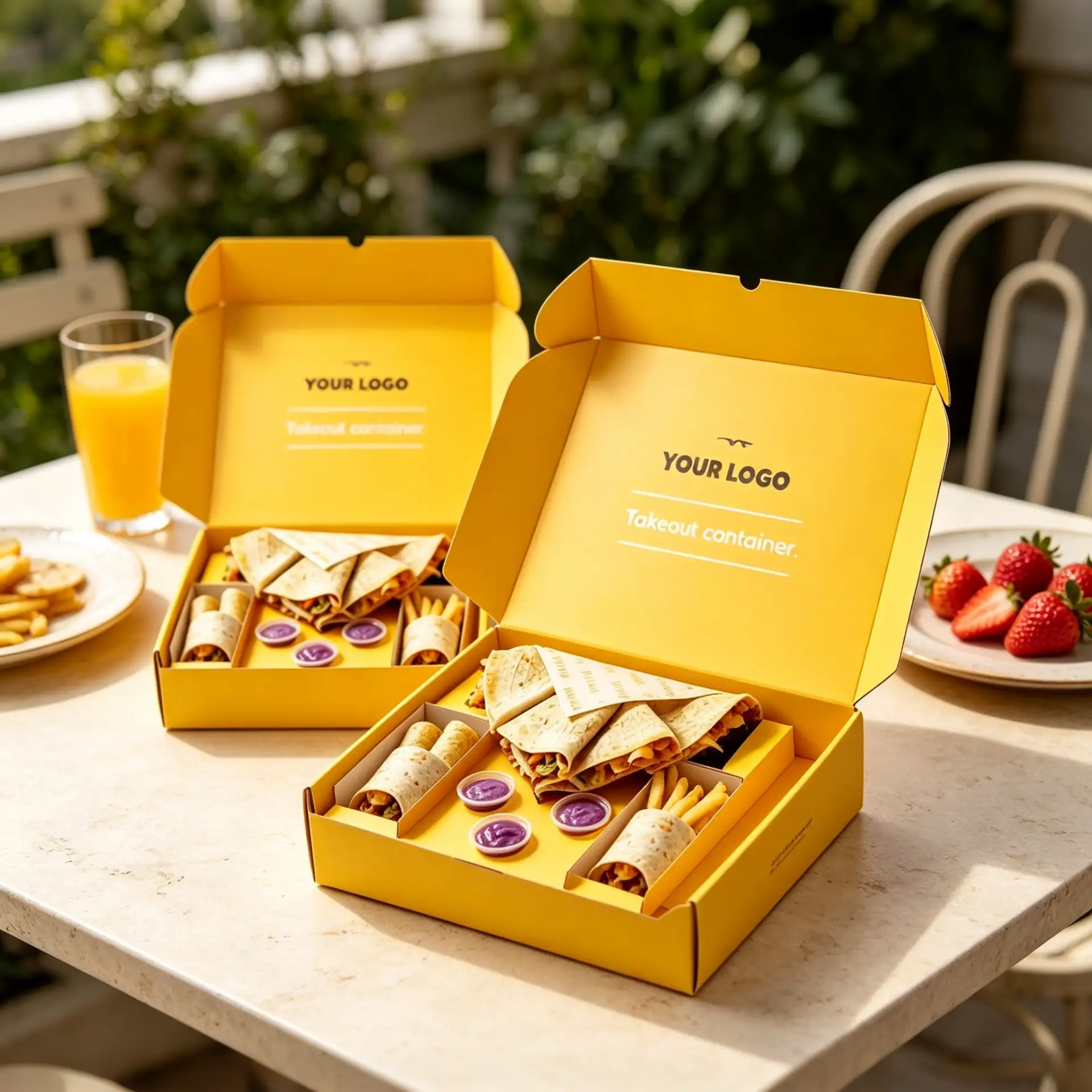 Yellow Takeout Wrap Snack Box