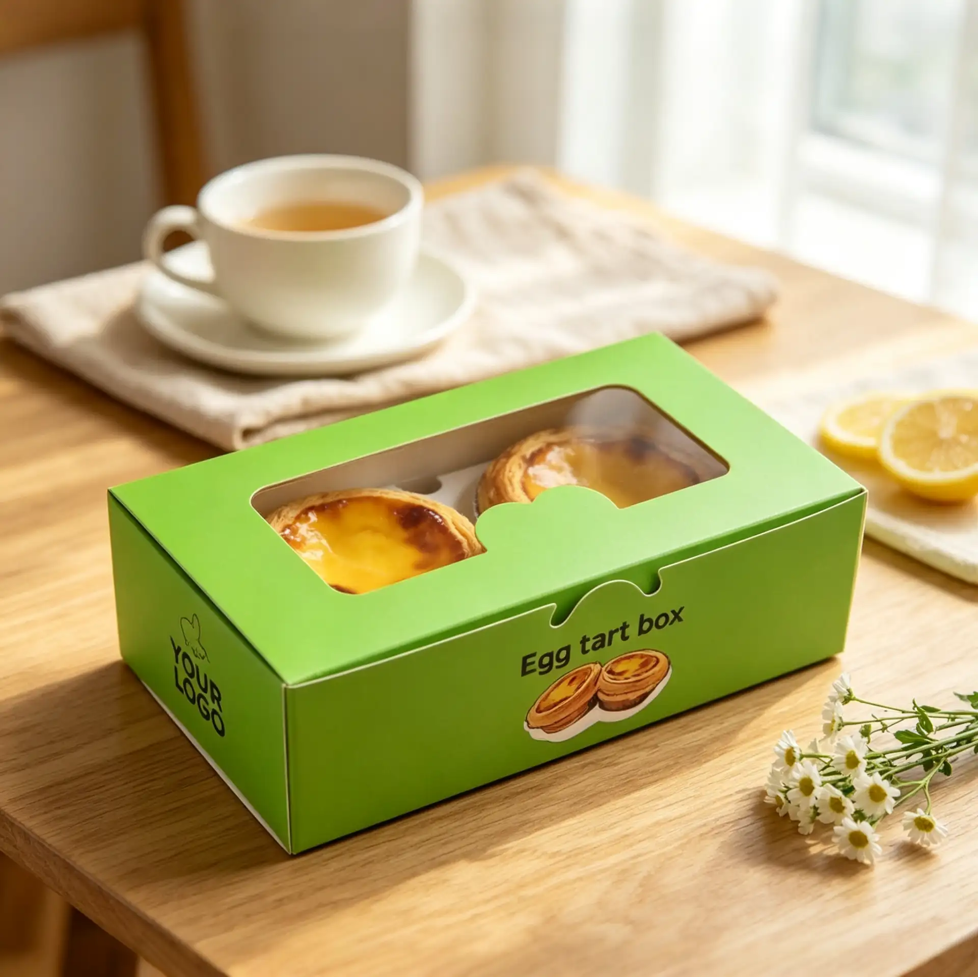2-Compartment Egg Tart Box