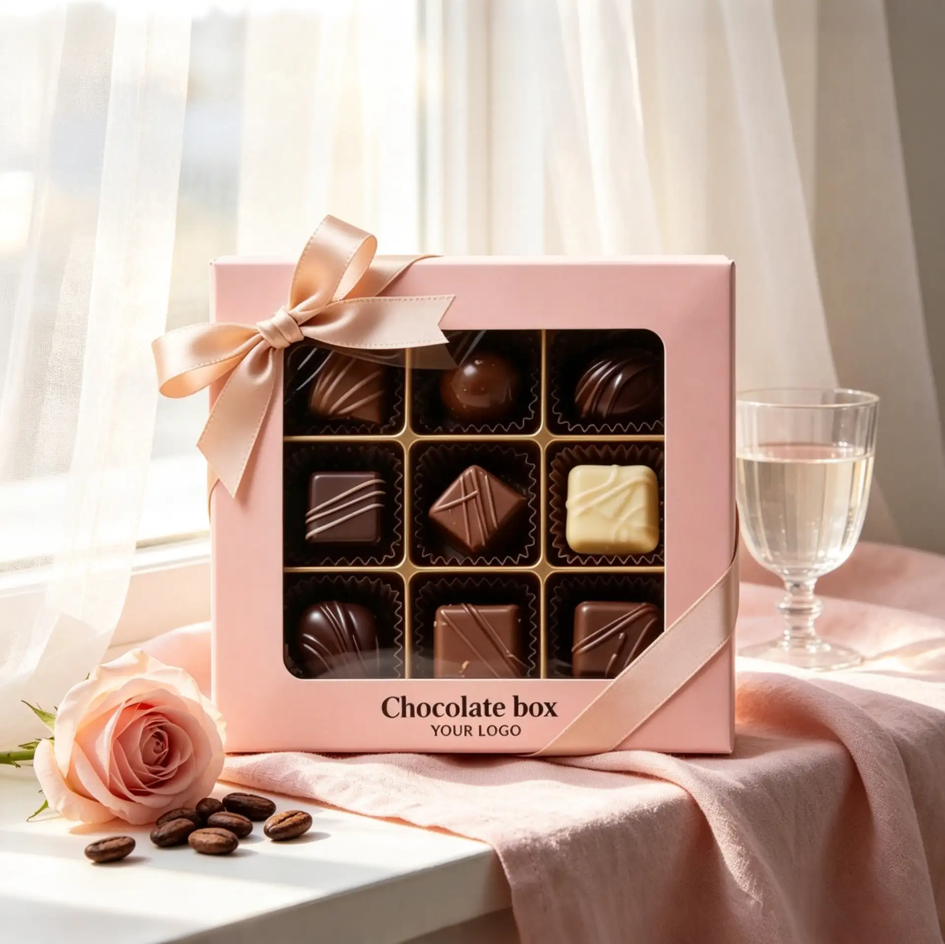 9-Piece Windowed Chocolate Gift Box