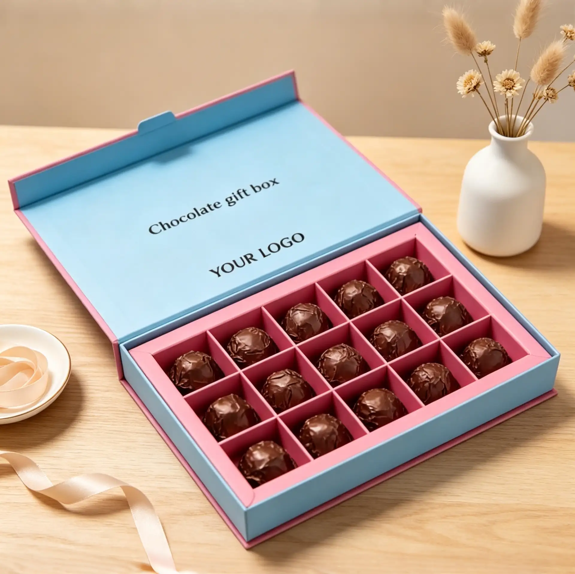 Blue And Pink Two-Tone Chocolate Box