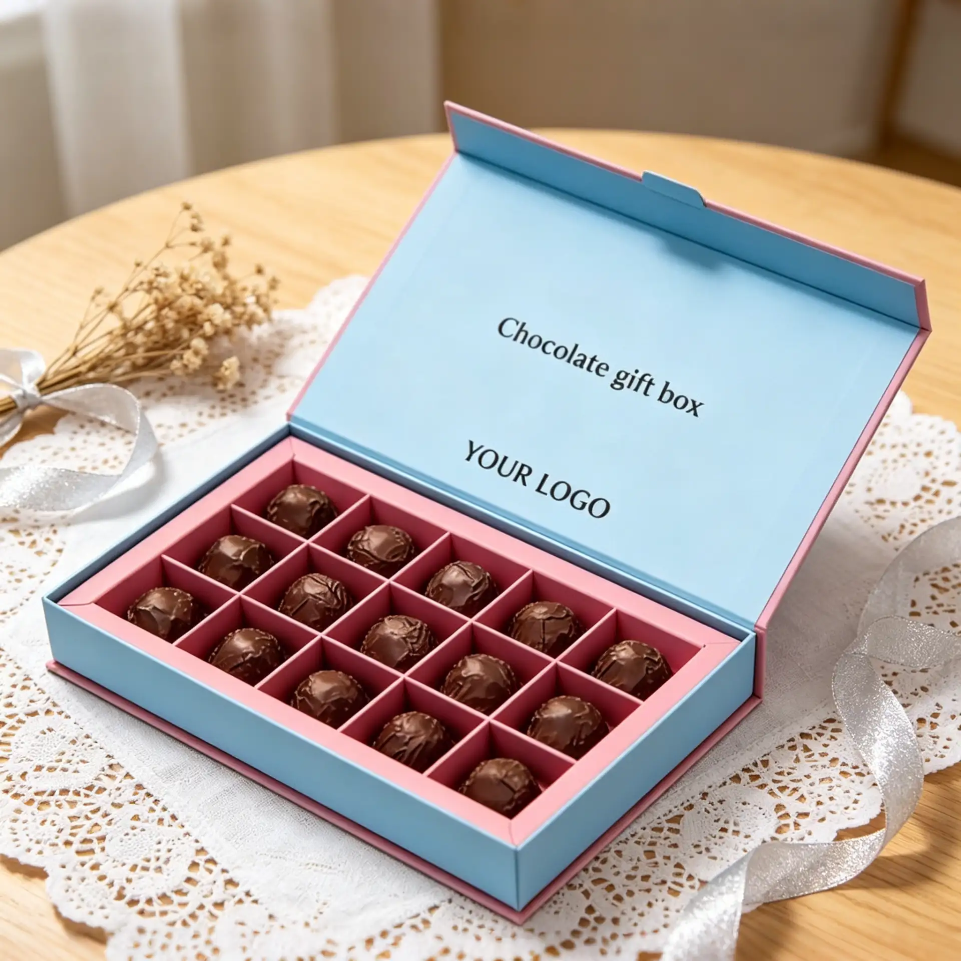 Blue And Pink Two-Tone Chocolate Box2