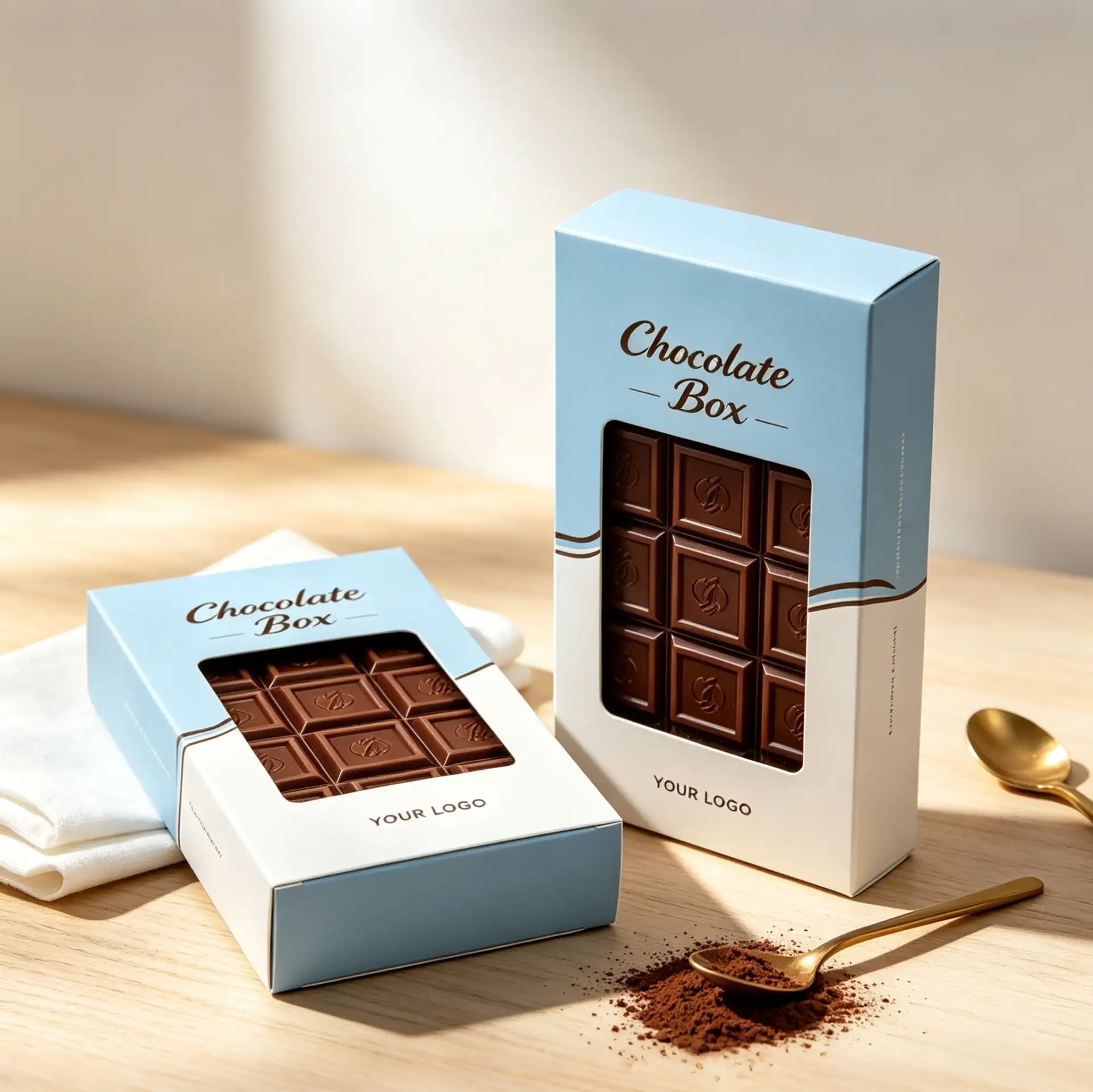 Blue Chocolate Gift Box Clear Window Paper Box