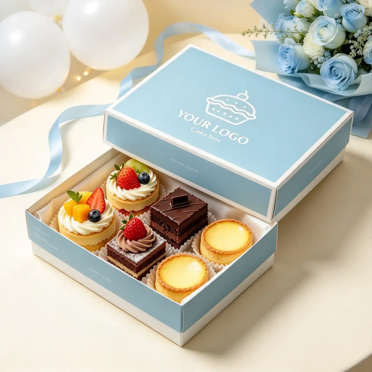 Blue Sky-Roof Dessert Box