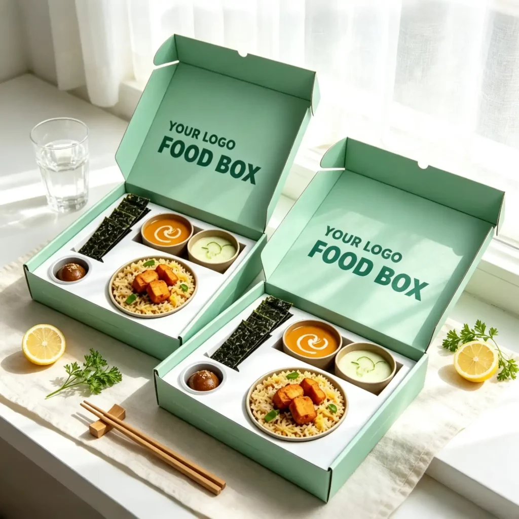 Component Meal Box with Sauce Holders