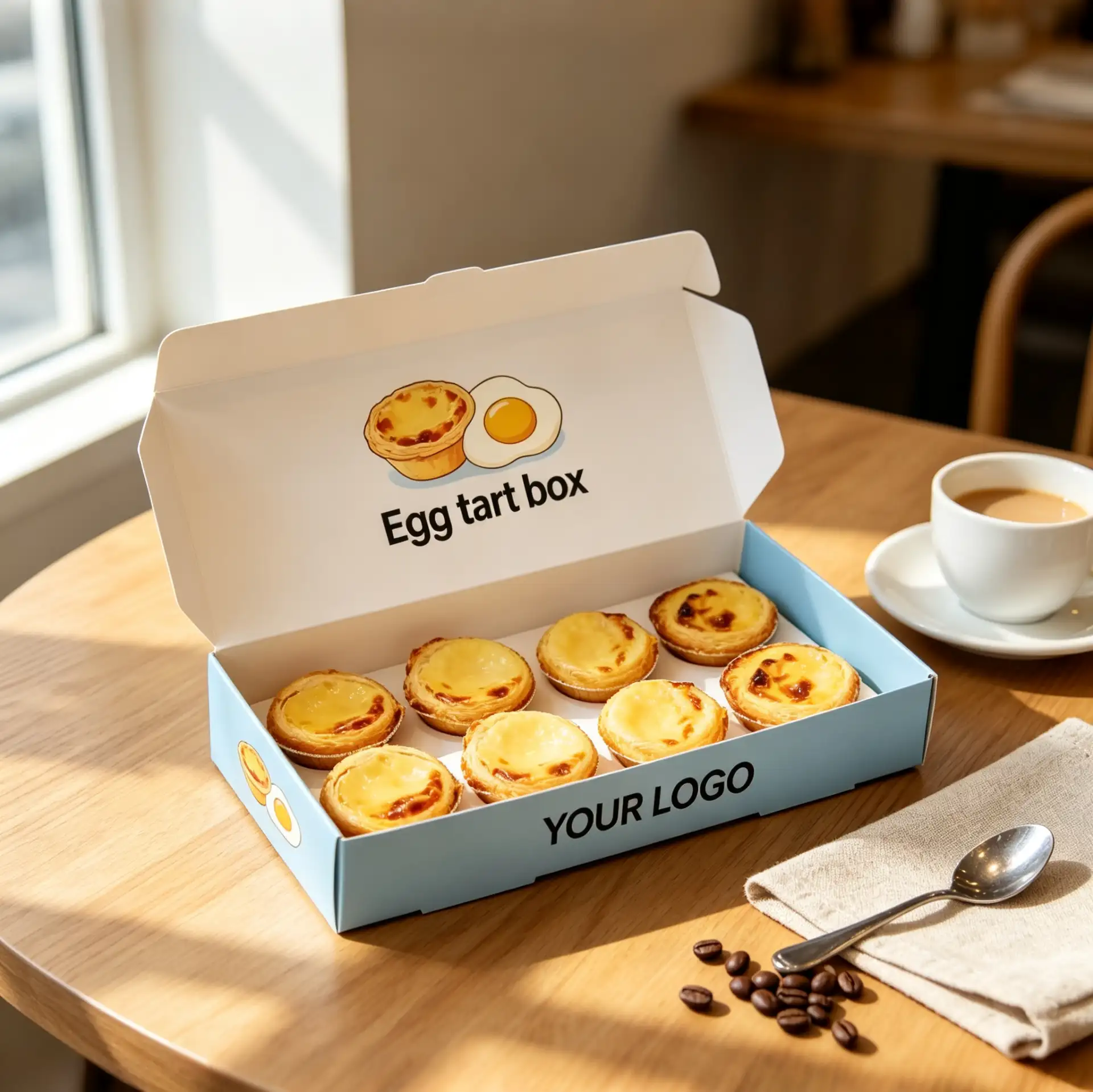 Custom Logo Egg Tart Dessert Box