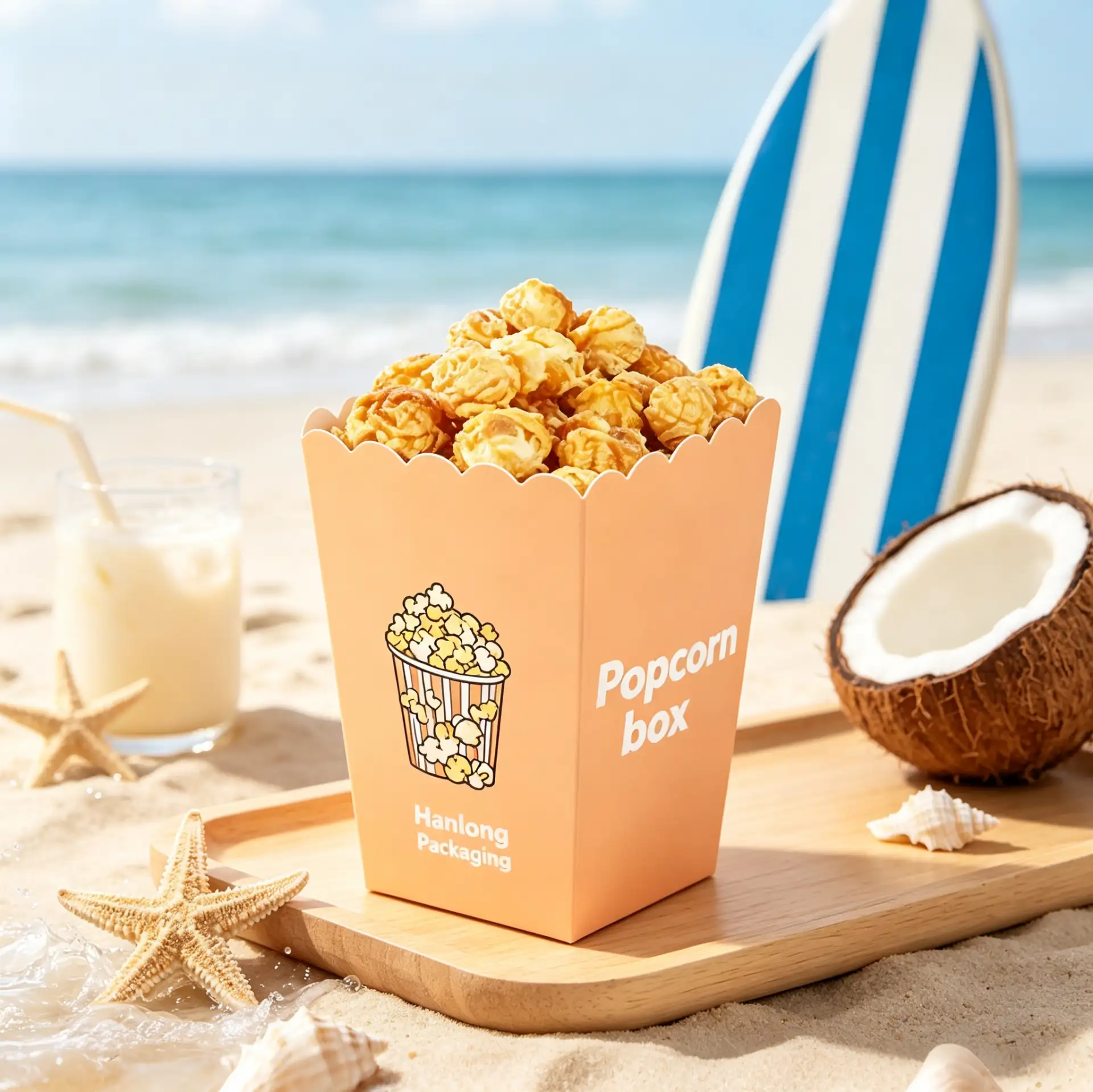 Custom Scalloped Popcorn Box