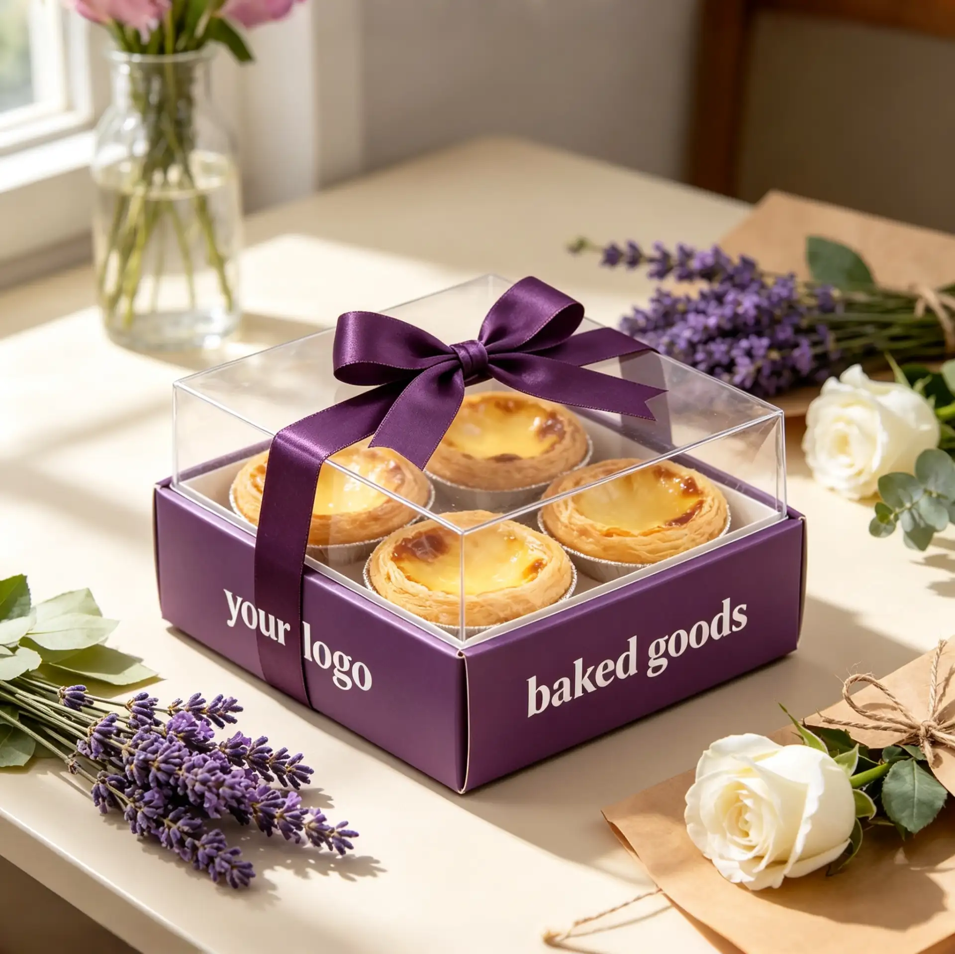 Elegant Pastry Egg Tart Packaging