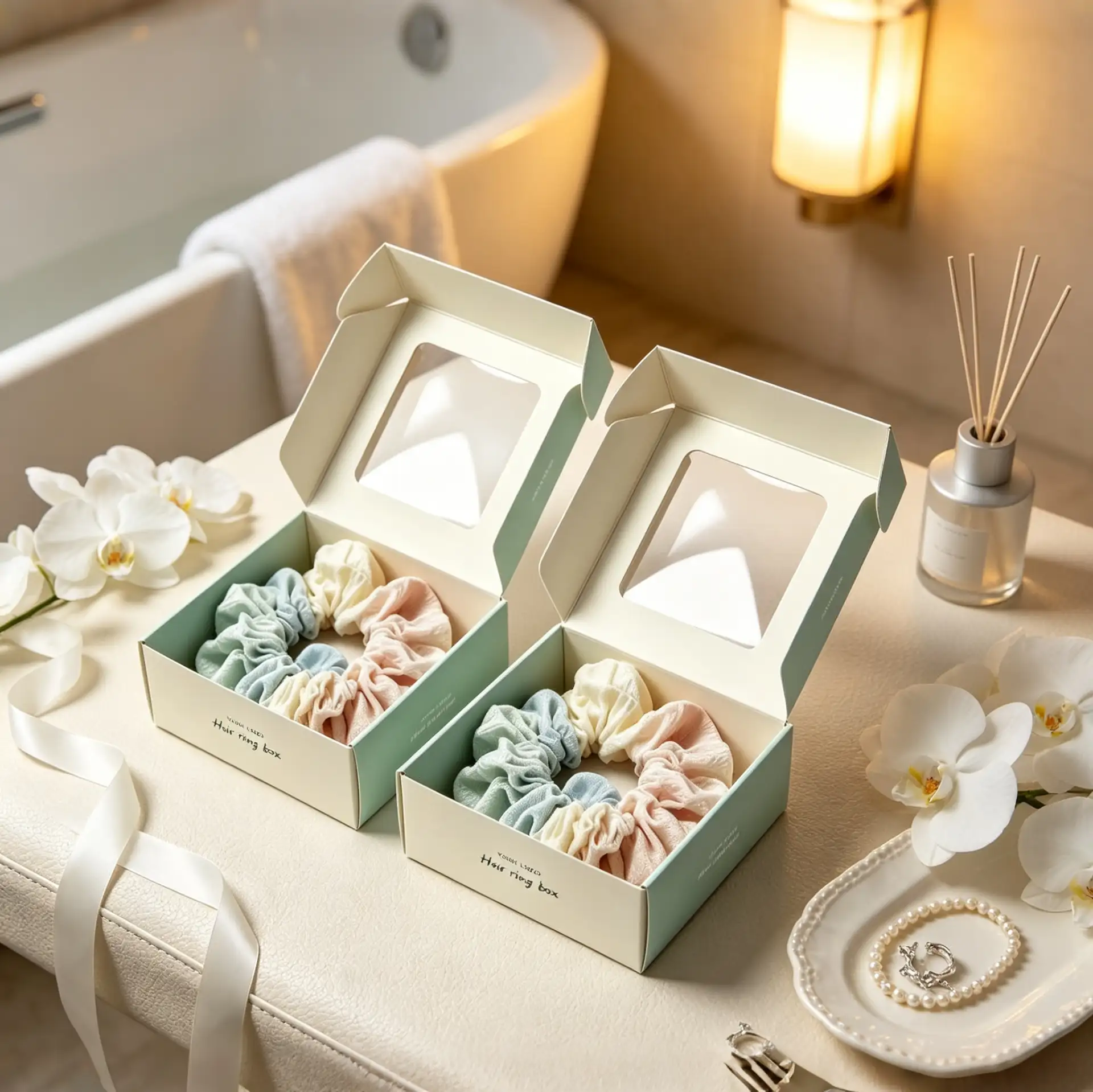 Green Flip-Top Hair Tie Box