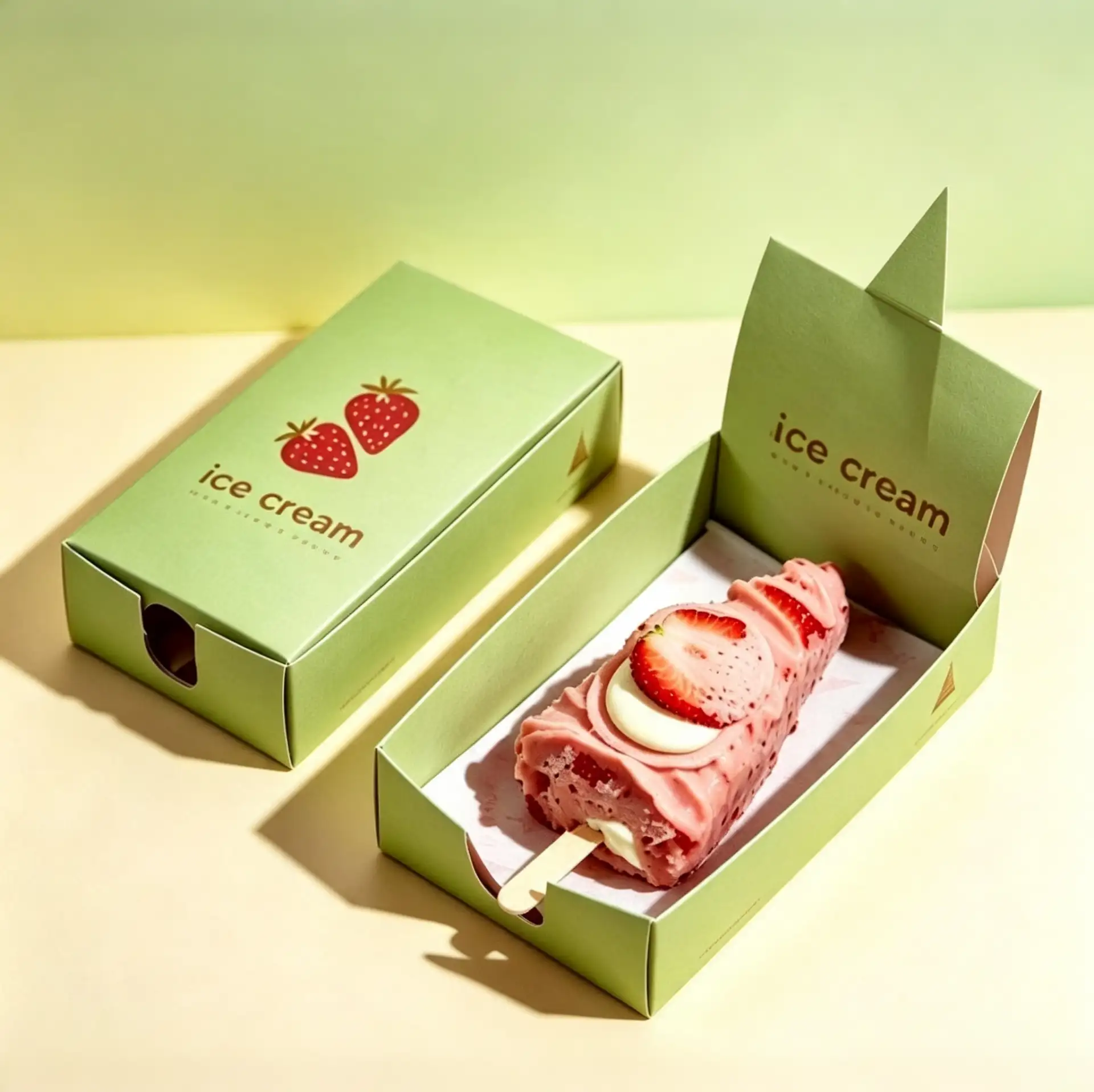Green Ice Cream Bar Popsicle Box