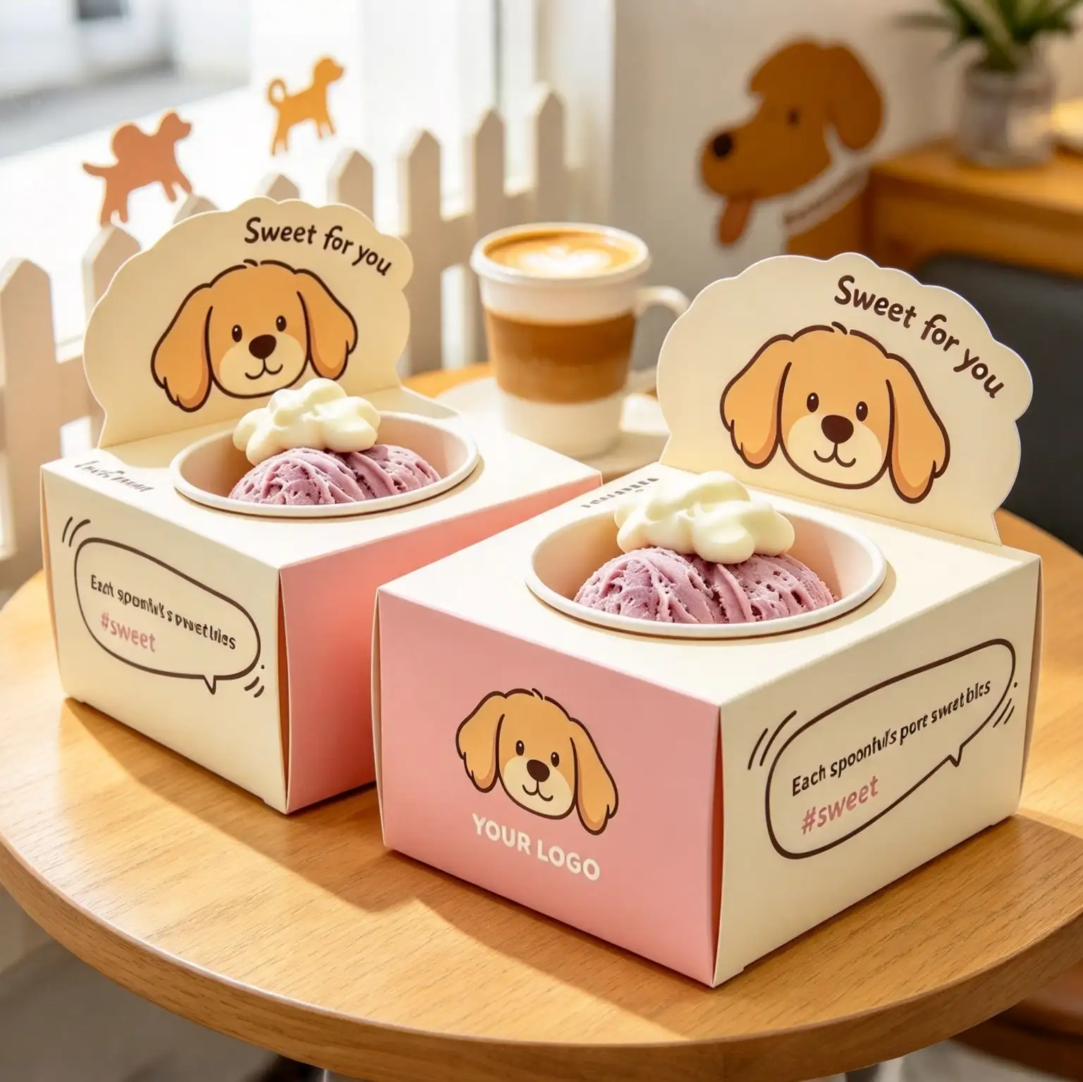 Ice Cream Packaging With Card Insert
