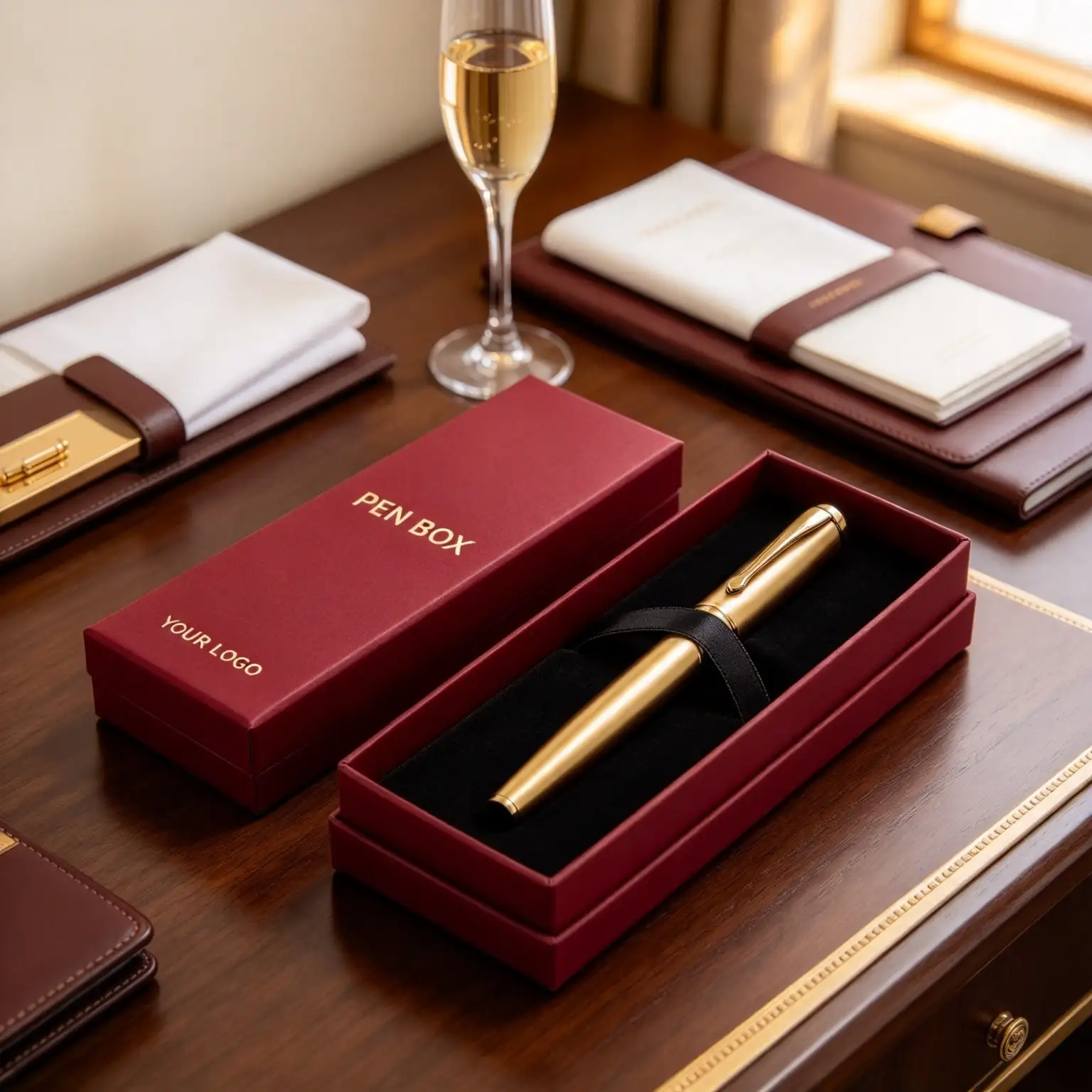 Pen Gift Box With Gold Foil Logo