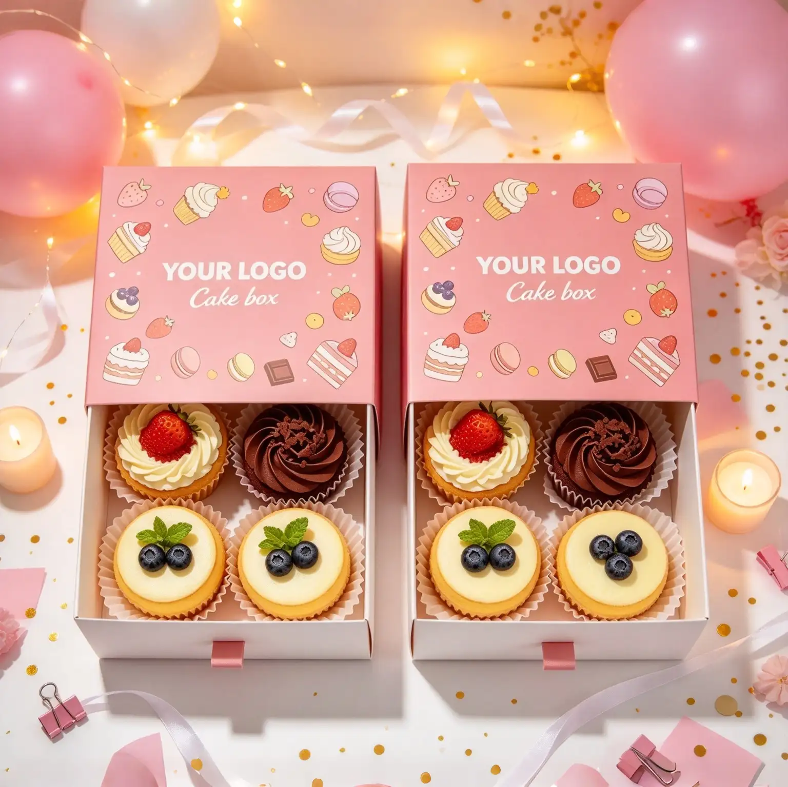 Pink Drawer Cake Bakery Box