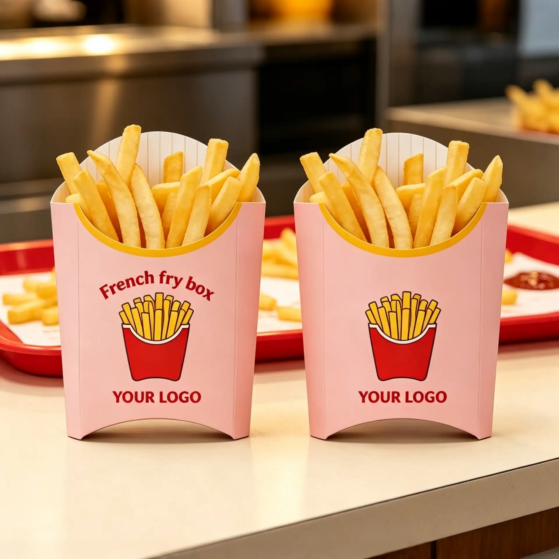 Pink French Fry Box