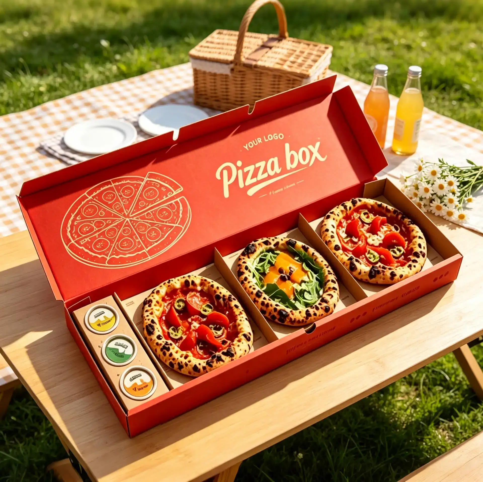 Red Flip-top 3 Pizza Box
