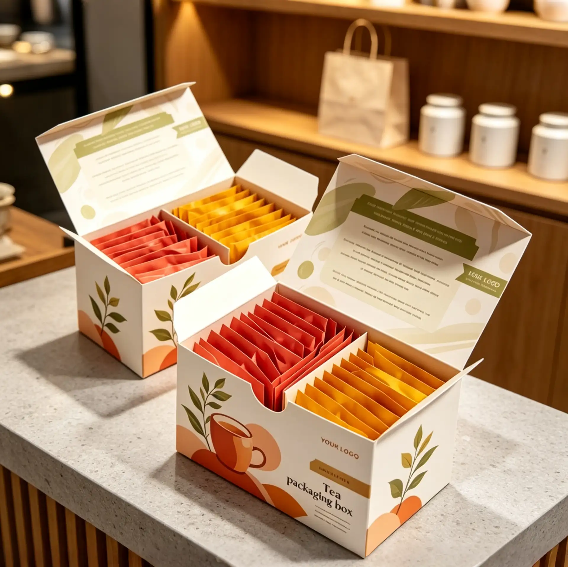 Warm Orange Tea Bag Box