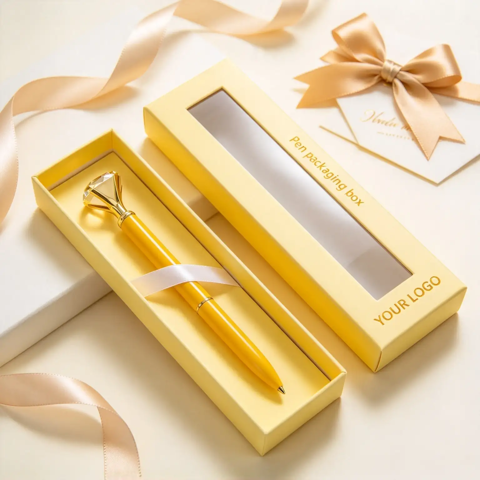 Yellow Heaven And Earth Lid Pen Box